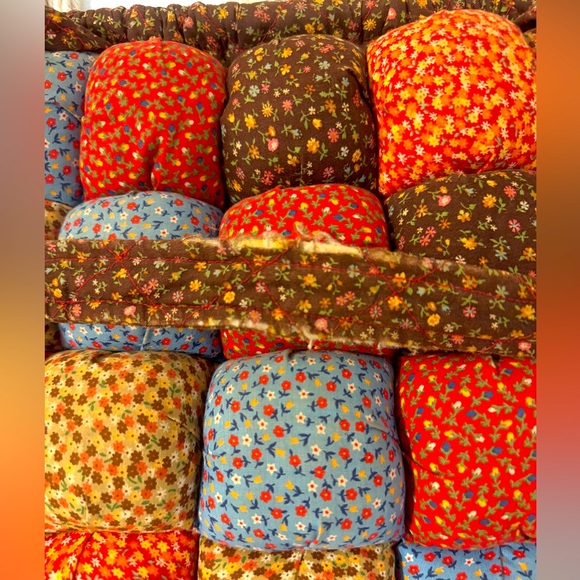 1970’s Puffer Purse. Calico Patchwork. Vintage. - Picture 3 of 5